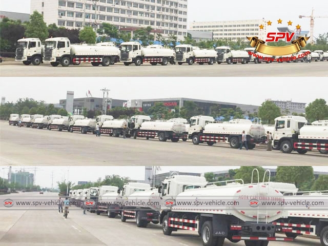 4th lot of 100 units of JAC water bowsers are ex-factory, delivering to the port